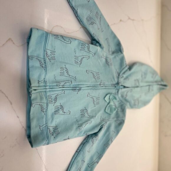 Giraffe Print Baby zip-up sweatshirt with Bow. - Picture 4 of 8